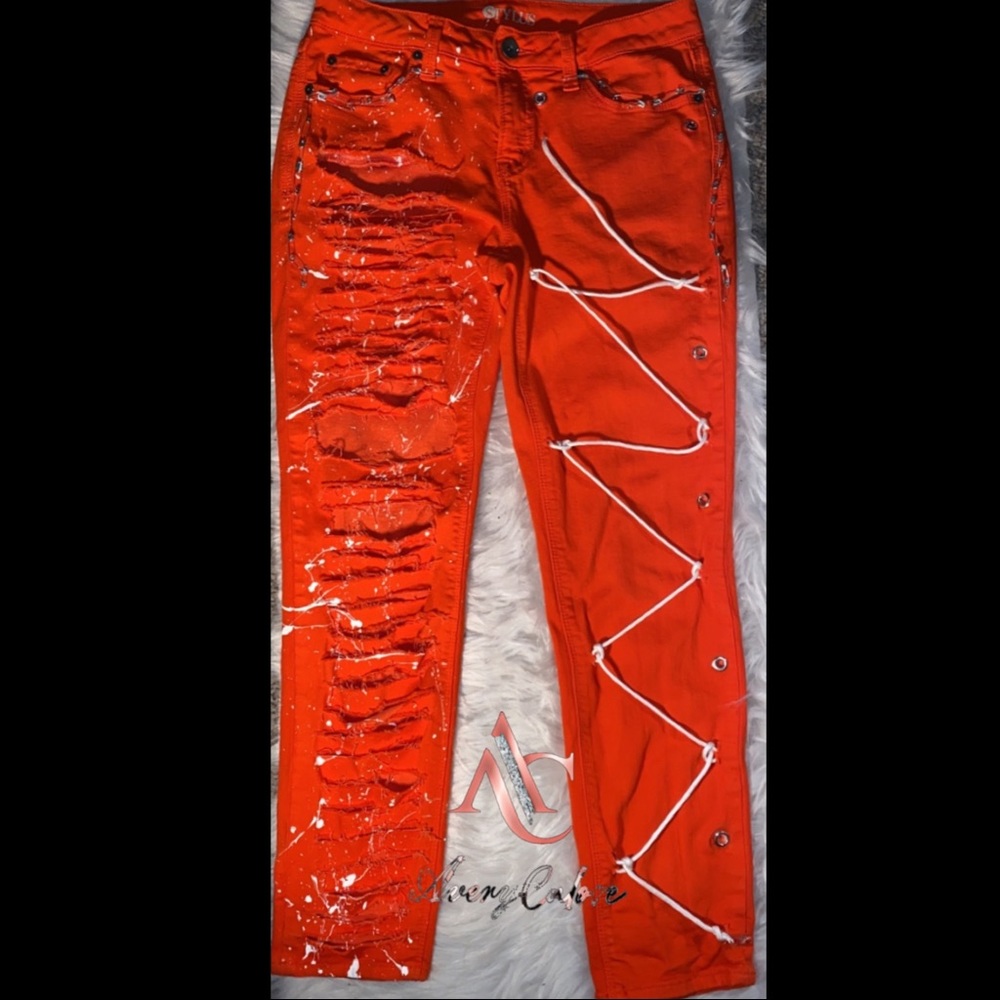 Orange StreetStyle Jeans🔥🖤
